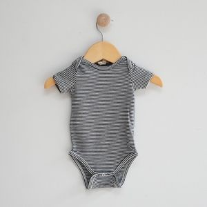 Gray Label B&W Striped Bodysuit 1-3 months